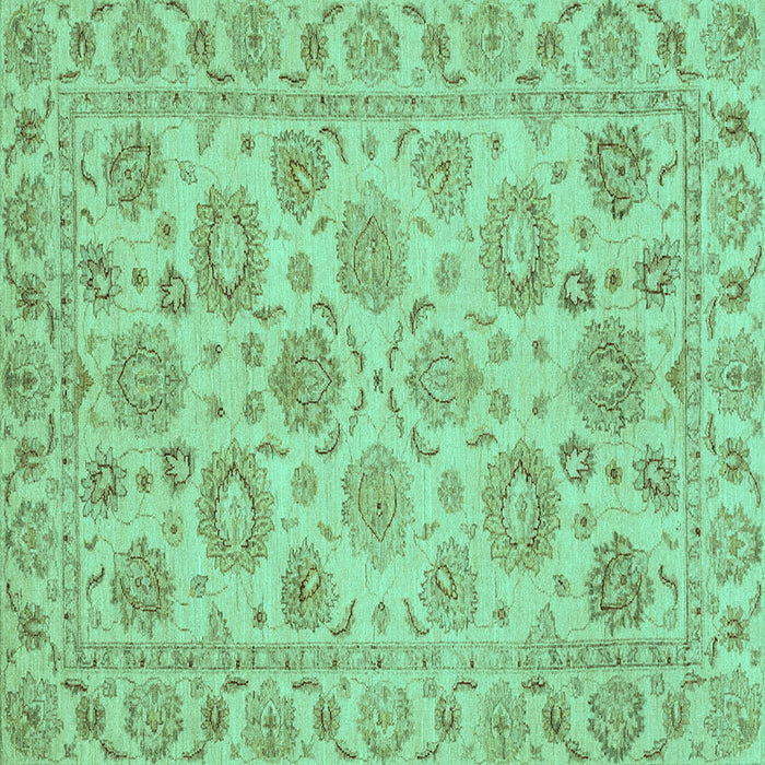 Square Oriental Turquoise Traditional Rug, abs3617turq