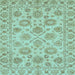 Square Oriental Light Blue Traditional Rug, abs3617lblu