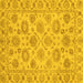 Square Machine Washable Oriental Yellow Traditional Rug, wshabs3617yw