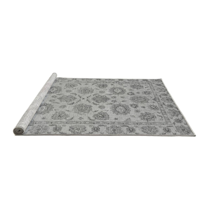 Sideview of Machine Washable Oriental Gray Traditional Rug, wshabs3617gry