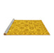 Sideview of Machine Washable Oriental Yellow Traditional Rug, wshabs3617yw