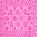 Square Machine Washable Oriental Pink Traditional Rug, wshabs3617pnk