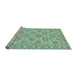 Sideview of Machine Washable Oriental Light Blue Traditional Rug, wshabs3617lblu