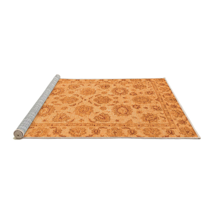 Sideview of Machine Washable Oriental Orange Traditional Area Rugs, wshabs3617org