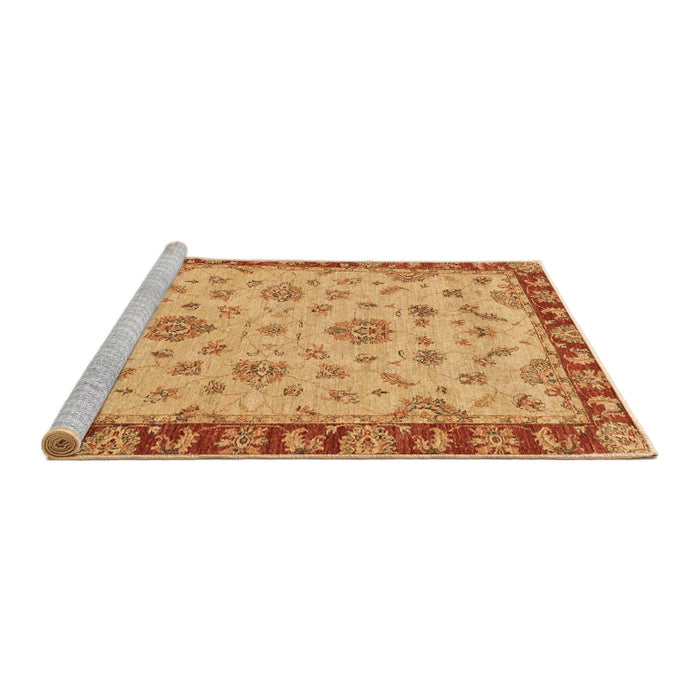 Sideview of Machine Washable Abstract Orange Red Rug, wshabs3618