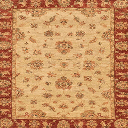 Square Machine Washable Abstract Orange Red Rug, wshabs3618