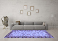 Machine Washable Abstract Blue Modern Rug, wshabs3618blu