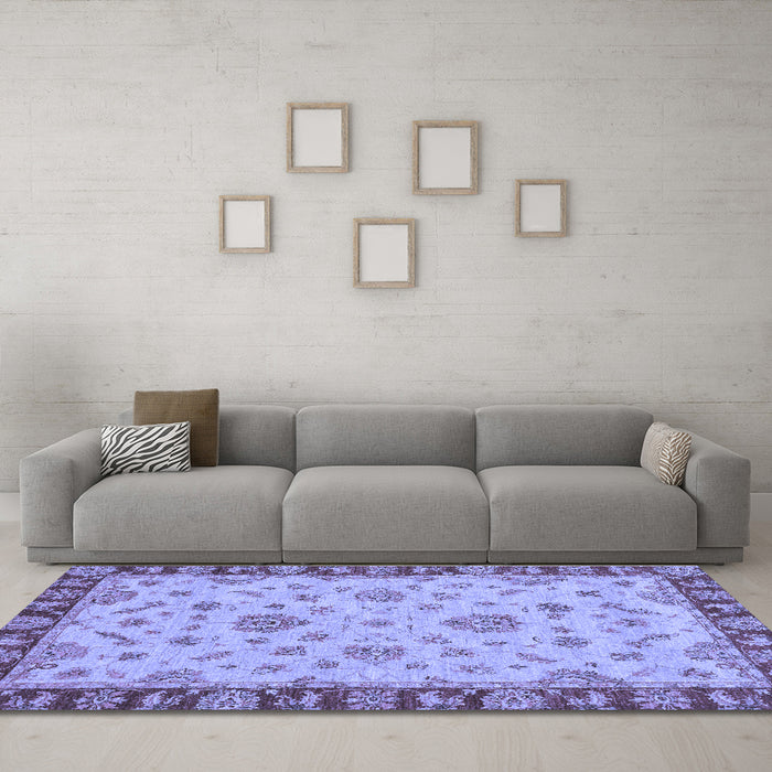 Machine Washable Abstract Blue Modern Rug in a Living Room, wshabs3618blu