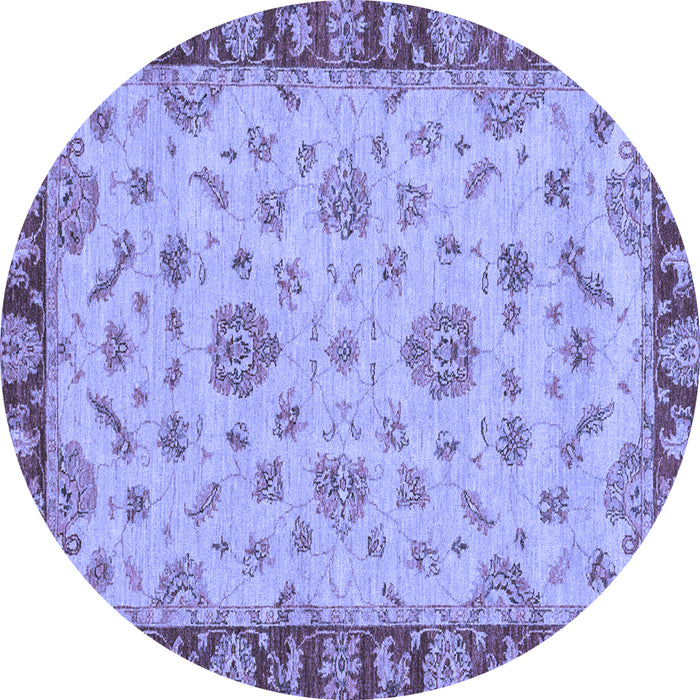 Round Machine Washable Abstract Blue Modern Rug, wshabs3618blu