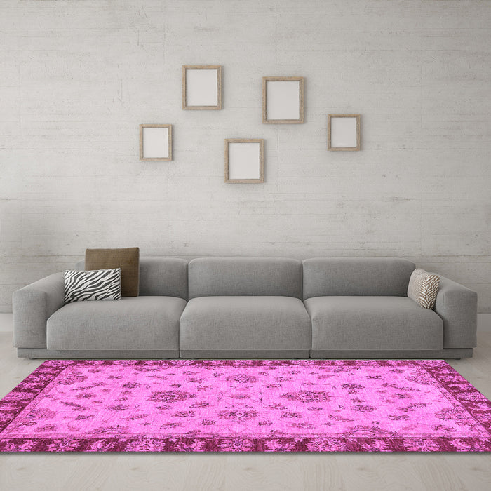 Machine Washable Abstract Purple Modern Area Rugs in a Living Room, wshabs3618pur