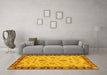 Machine Washable Abstract Yellow Modern Rug in a Living Room, wshabs3618yw