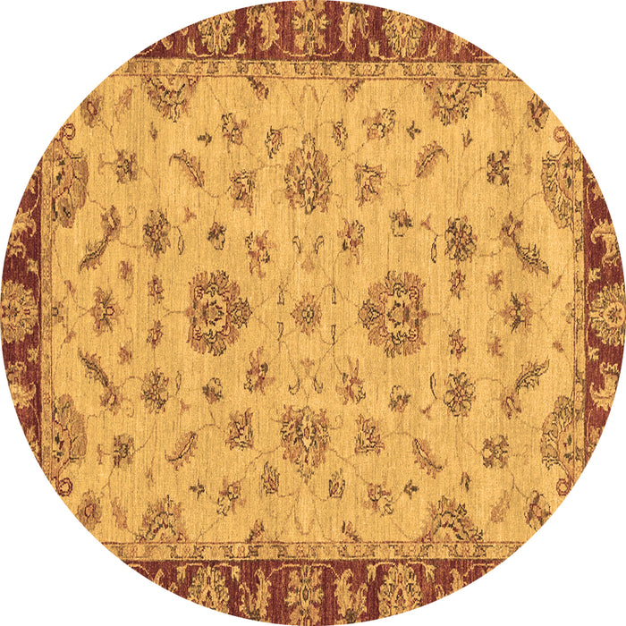 Round Abstract Brown Modern Rug, abs3618brn