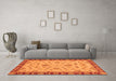 Machine Washable Abstract Orange Modern Area Rugs in a Living Room, wshabs3618org