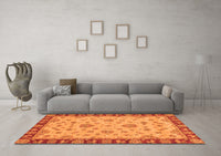 Machine Washable Abstract Orange Modern Rug, wshabs3618org