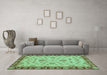 Machine Washable Abstract Turquoise Modern Area Rugs in a Living Room,, wshabs3618turq