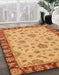 Machine Washable Abstract Orange Red Rug in a Family Room, wshabs3618