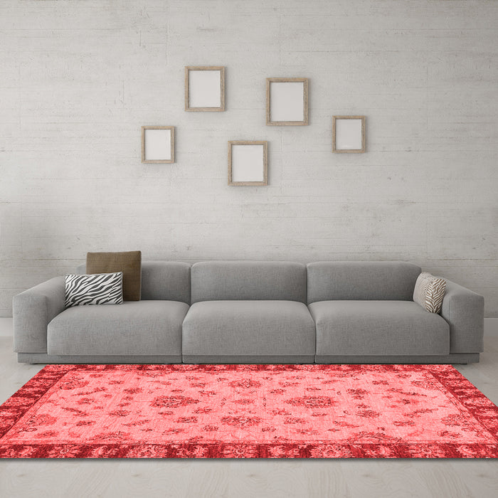 Modern Red Washable Rugs