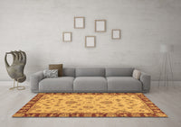 Machine Washable Abstract Brown Modern Rug, wshabs3618brn