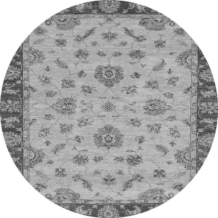 Round Abstract Gray Modern Rug, abs3618gry