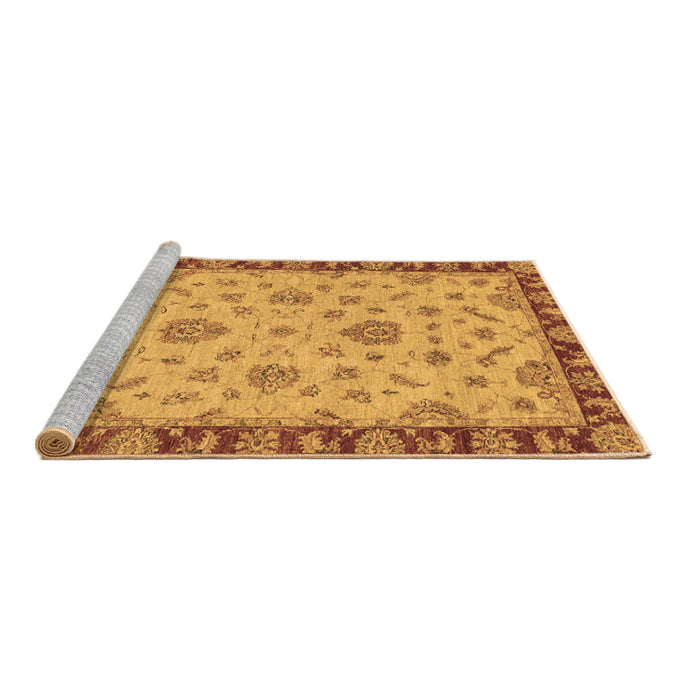 Sideview of Machine Washable Abstract Brown Modern Rug, wshabs3618brn