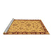 Sideview of Machine Washable Abstract Brown Modern Rug, wshabs3618brn