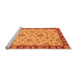 Sideview of Machine Washable Abstract Orange Modern Area Rugs, wshabs3618org