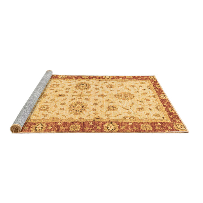 Sideview of Machine Washable Oriental Brown Traditional Rug, wshabs3619brn