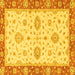 Square Oriental Yellow Traditional Rug, abs3619yw