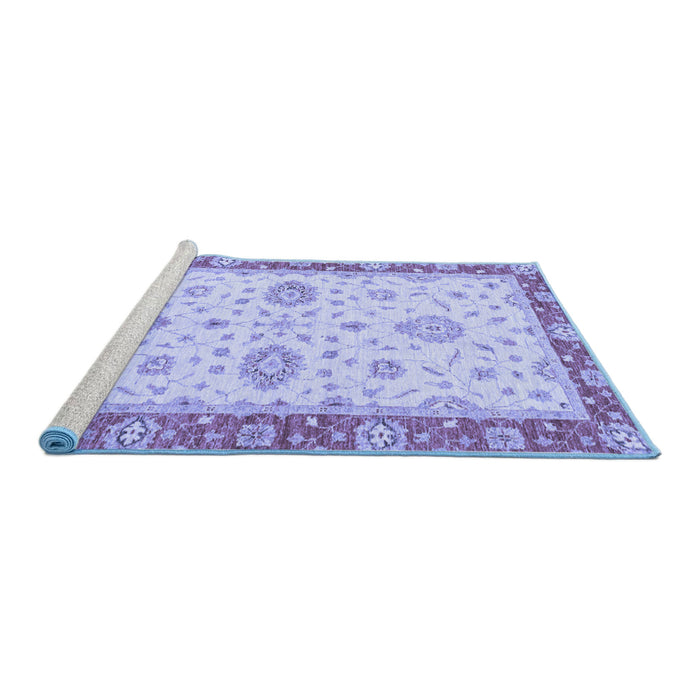 Sideview of Machine Washable Oriental Blue Traditional Rug, wshabs3619blu