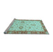 Sideview of Machine Washable Oriental Light Blue Traditional Rug, wshabs3619lblu