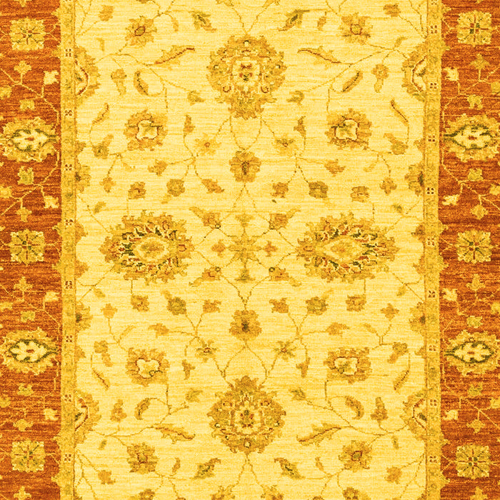 Machine Washable Oriental Yellow Traditional Rug, wshabs3619yw