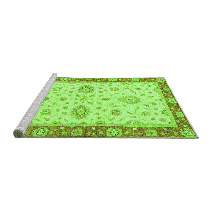 Sideview of Machine Washable Oriental Green Traditional Area Rugs, wshabs3619grn