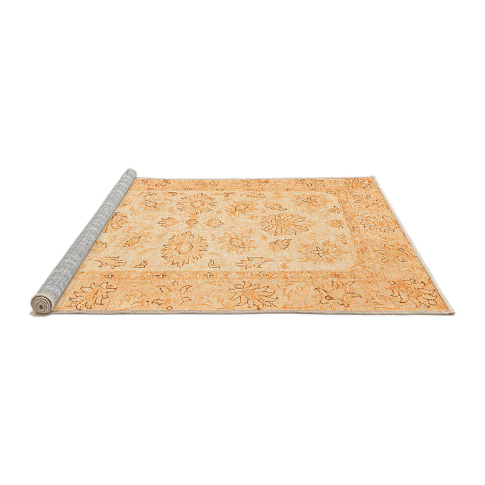 Sideview of Machine Washable Oriental Orange Traditional Area Rugs, wshabs361org