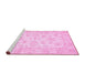 Sideview of Machine Washable Oriental Pink Traditional Rug, wshabs361pnk