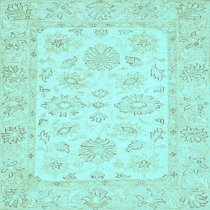 Square Machine Washable Oriental Light Blue Traditional Rug, wshabs361lblu