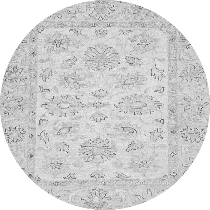 Round Oriental Gray Traditional Rug, abs361gry