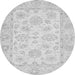 Round Oriental Gray Traditional Rug, abs361gry