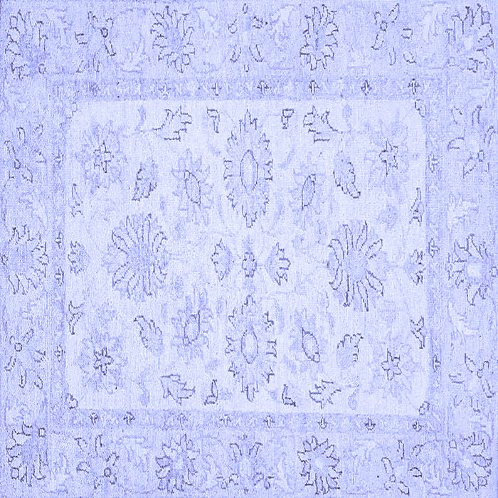 Square Machine Washable Oriental Blue Traditional Rug, wshabs361blu