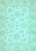 Machine Washable Oriental Light Blue Traditional Rug, wshabs361lblu