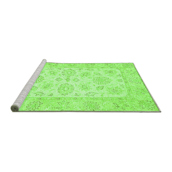 Sideview of Machine Washable Oriental Green Traditional Area Rugs, wshabs361grn