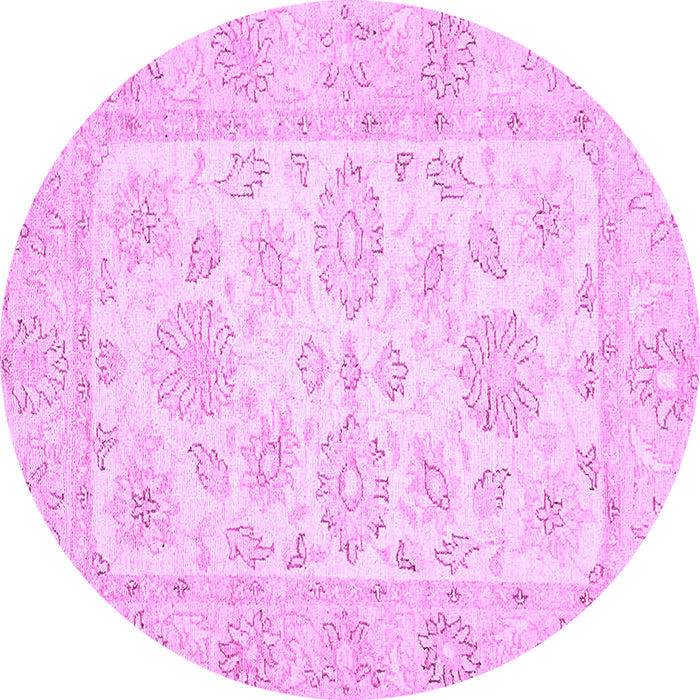 Round Machine Washable Oriental Purple Traditional Area Rugs, wshabs361pur