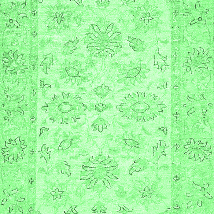 Machine Washable Oriental Emerald Green Traditional Area Rugs, wshabs361emgrn