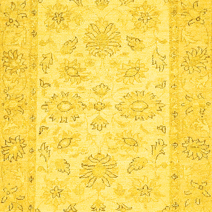 Machine Washable Oriental Yellow Traditional Rug, wshabs361yw