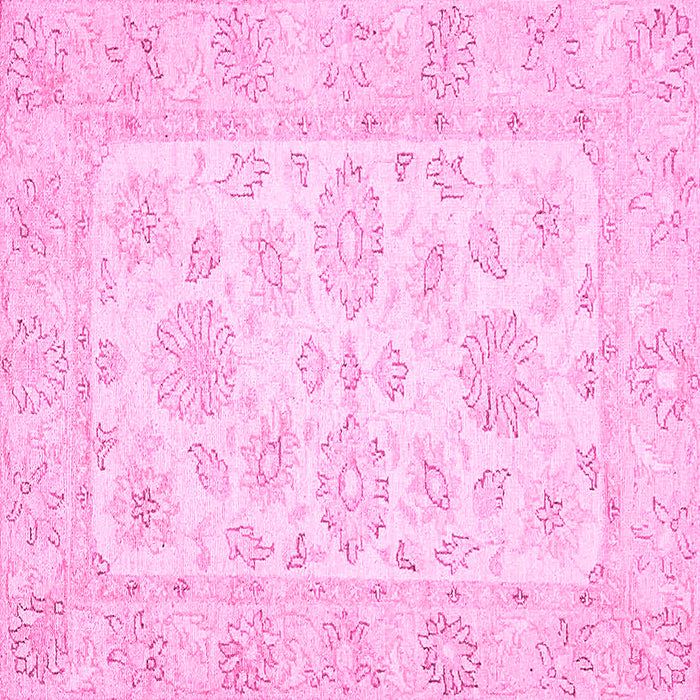 Square Oriental Pink Traditional Rug, abs361pnk