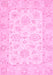 Machine Washable Oriental Pink Traditional Rug, wshabs361pnk