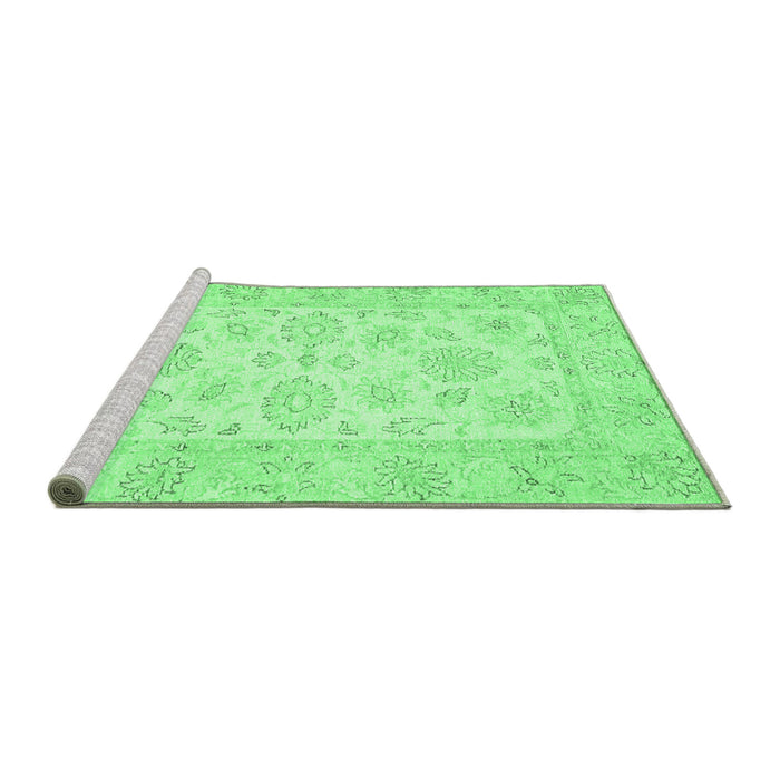 Sideview of Machine Washable Oriental Emerald Green Traditional Area Rugs, wshabs361emgrn