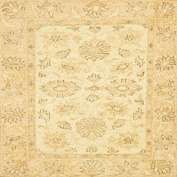 Square Machine Washable Abstract Orange Rug, wshabs361