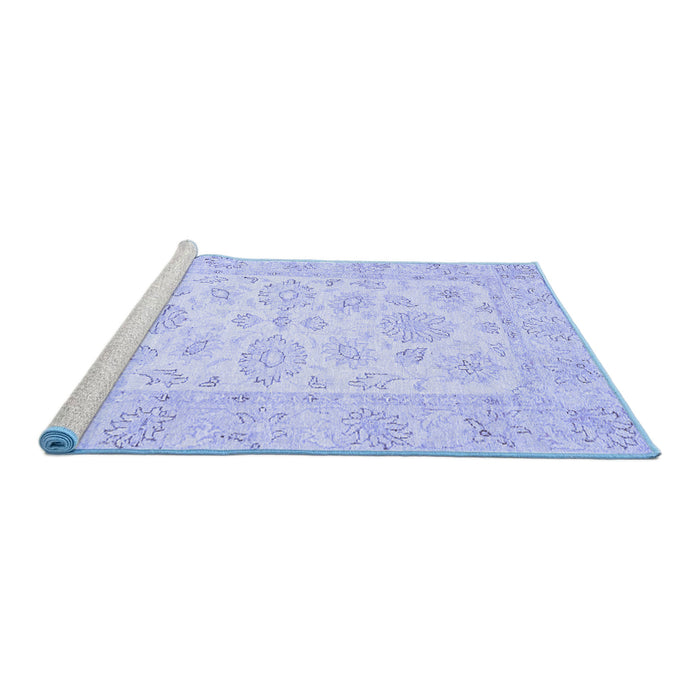 Sideview of Machine Washable Oriental Blue Traditional Rug, wshabs361blu