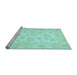 Sideview of Machine Washable Oriental Light Blue Traditional Rug, wshabs361lblu