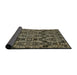 Sideview of Abstract Dark Khaki Green Modern Rug, abs362